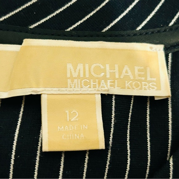 Michael Michael Kors Sleeveless navy & white striped dress size 12 office wear - Picture 5 of 5